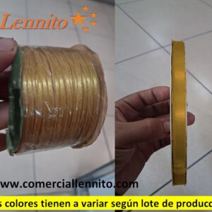 CINTA SATINADA DELGADA X ROLLO DE 100 MTS COLOR DORADO