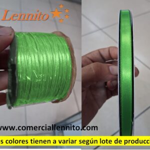 CINTA SATINADA DELGADA X ROLLO DE 100 MTS COLOR MANZANA
