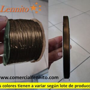 CINTA SATINADA DELGADA X ROLLO DE 100 MTS COLOR MARRON