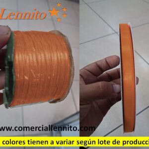 CINTA SATINADA DELGADA X ROLLO DE 100 MTS COLOR NARANJA