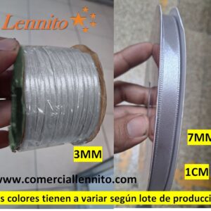 CINTA SATINADA DELGADA X ROLLO DE 100 MTS COLOR PLOMO