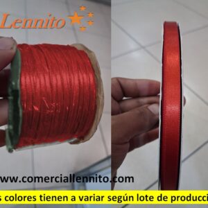 CINTA SATINADA DELGADA X ROLLO DE 100 MTS COLOR ROJO