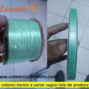 CINTA SATINADA DELGADA X ROLLO DE 100 MTS COLOR VERDE AGUA