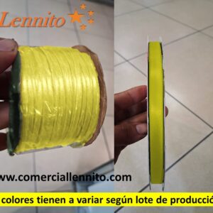 CINTA SATINADA DELGADA X ROLLO DE 100 MTS COLOR MARILLO BRASIL