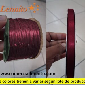 CINTA SATINADA DELGADA X ROLLO DE 100 MTS COLOR VINO